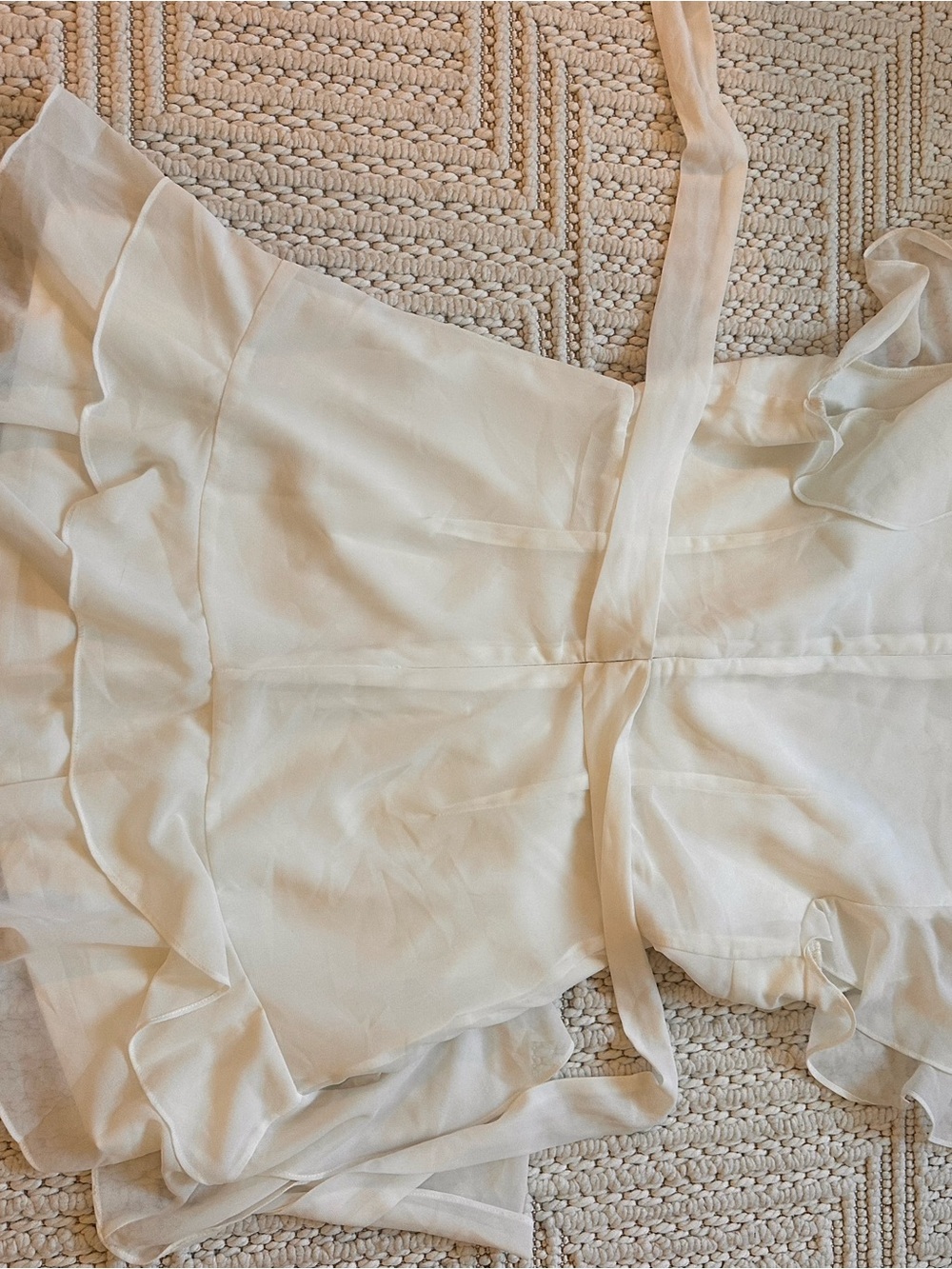 Lulu's Cream Ruffle Wrap Mini Dress - Picture 4 of 5